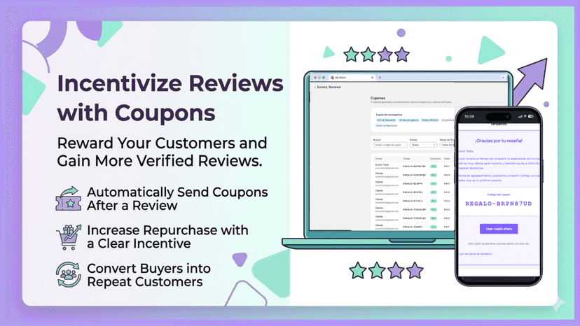 Coupon rewards for customers after leaving product reviews