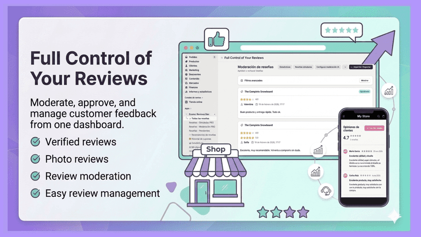 Dashboard for moderating and managing customer reviews