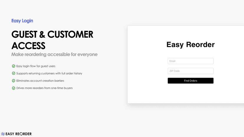 Guest & Customer Access - Make reordering accessible for everyon