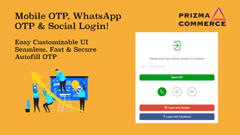 Mobile OTP Login, WhatsApp Login & Social LoginLogin