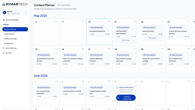 Content Calendar