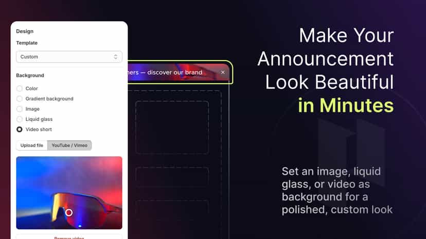 Image, video and liquid glass backgrounds