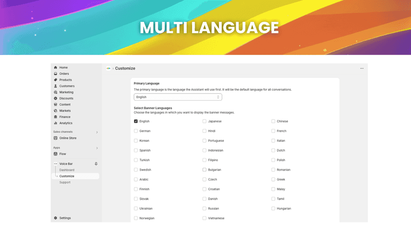 Over 30 languages to select from.
