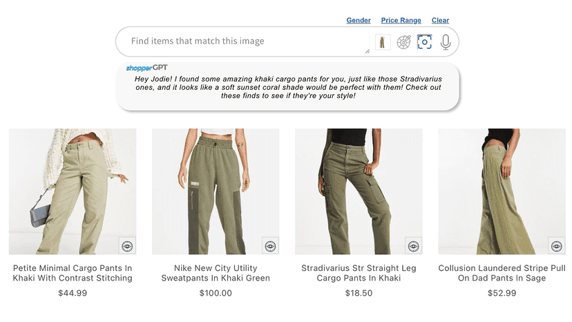 Image similarity search and personalized responses