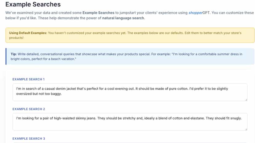 Example Search Page