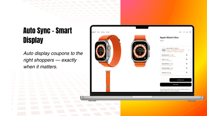 Auto fetch and display product page coupons for more conversions