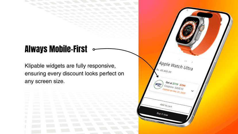 Mobile responsive discount coupon widgets to boost sales