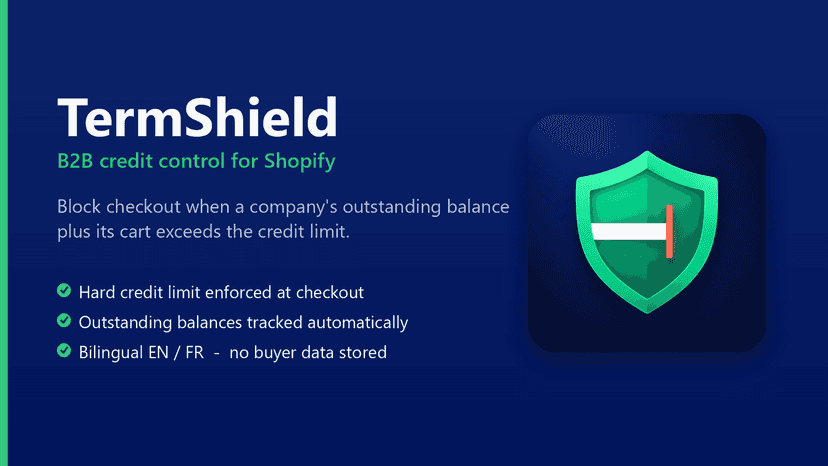 TermShield blocks over-limit B2B checkouts on Shopify