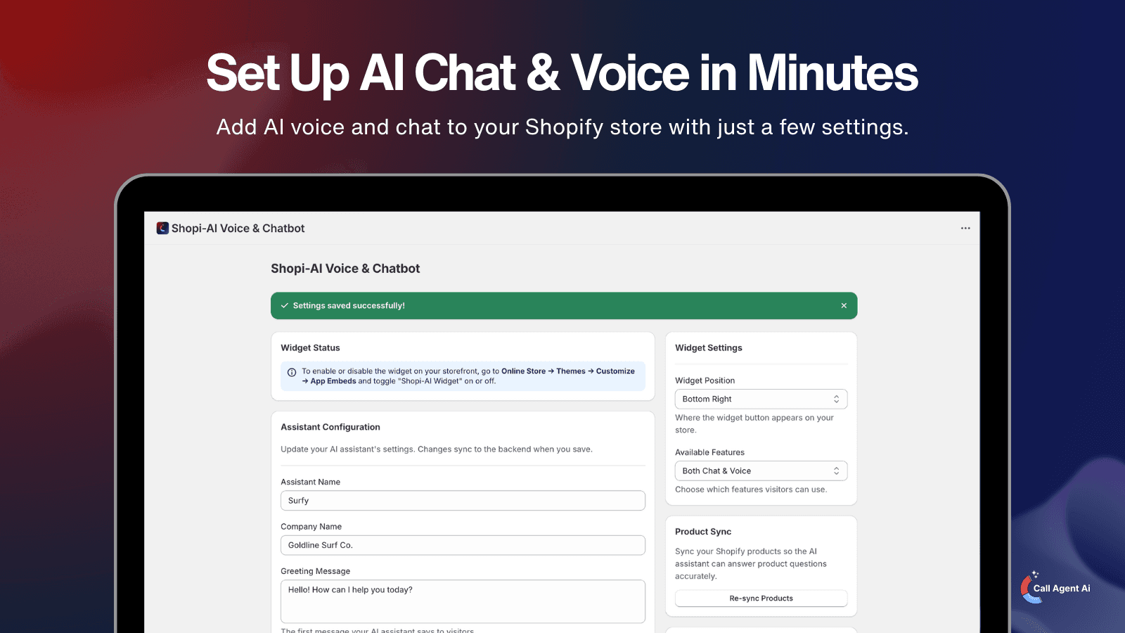 Quick and simple setup directly inside the Shopify dashboard