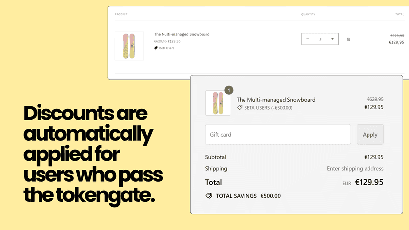 Discounts are automatically applied for users.
