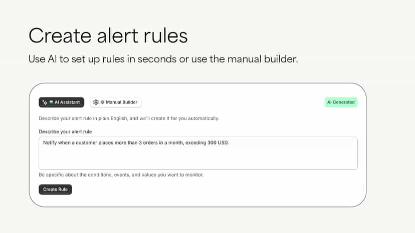 Creating an alert rule using AI