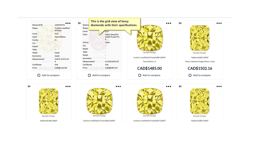 Diamond Result List View