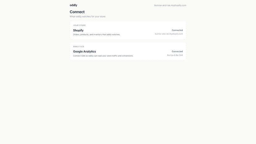 Connect Shopify, Google Analytics and Search in read-only mode