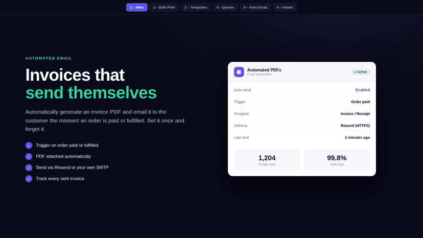 Auto-email invoice PDFs when an order is paid or fulfilled