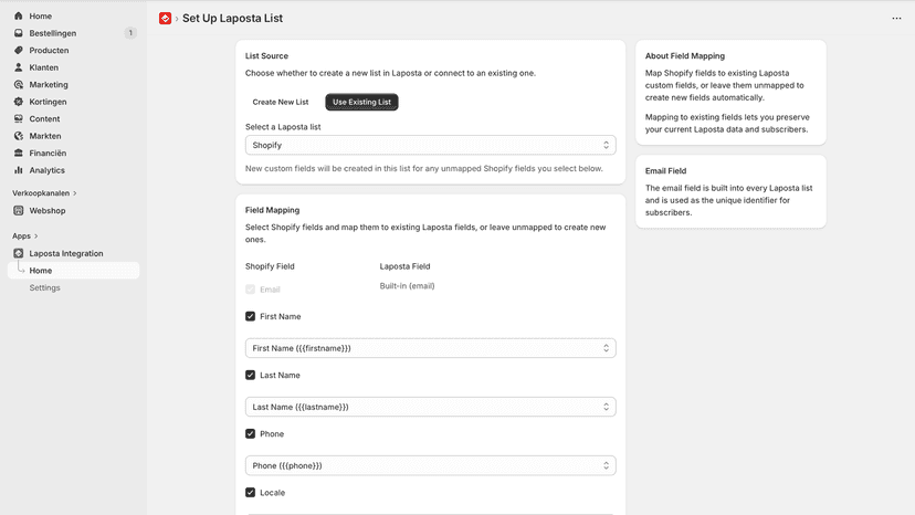 Use existing list
