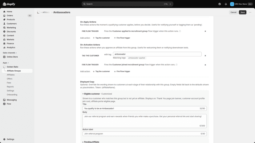 Affiliate Group Creation Part 2