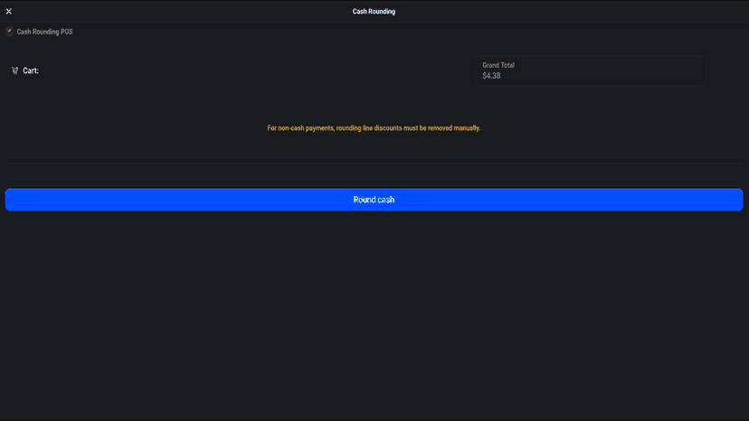 cash rounding menu