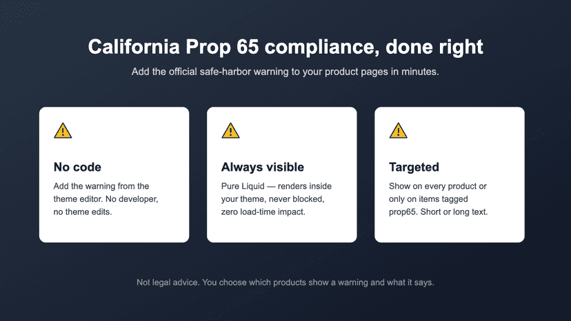 California Prop 65 compliance benefits overview