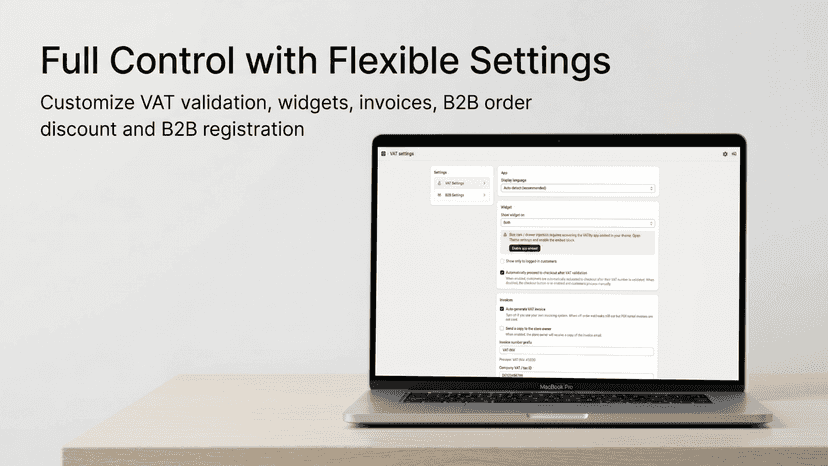 Full control via settings