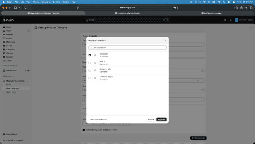 Scelte native Shopify