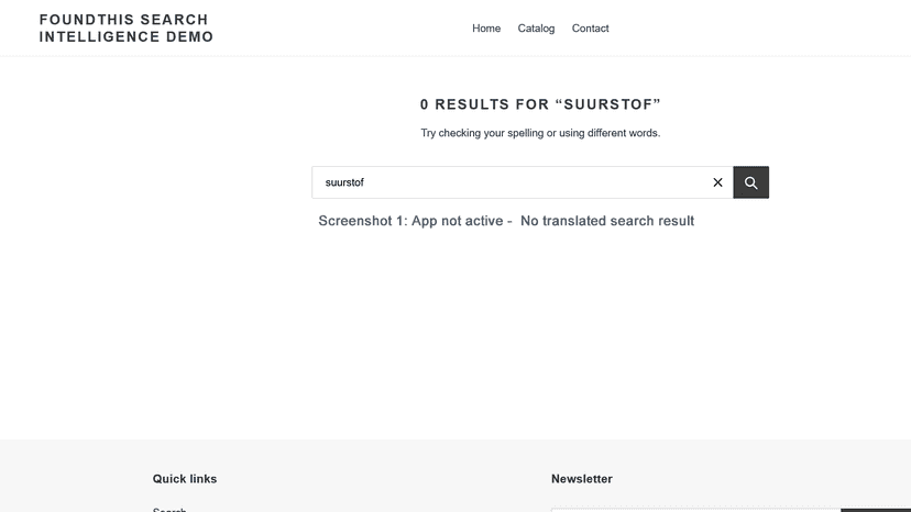 App inactive: no translation on search