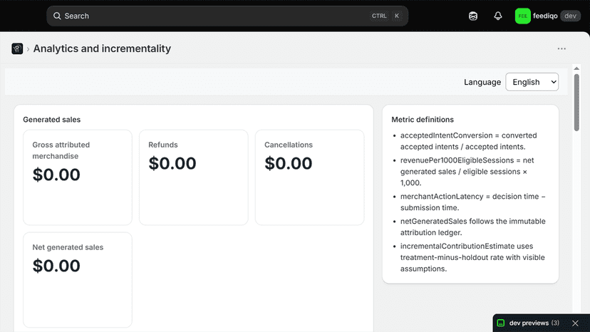 Sales attribution, funnel, and holdout analytics