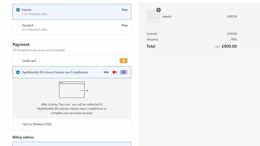 Payment option updated with max instalment number