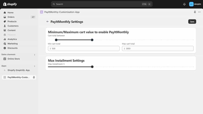 Config with PayItMonthly Customisation App