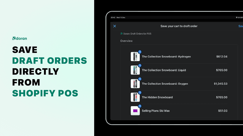 Save Draft Orders Directly from Shopify POS