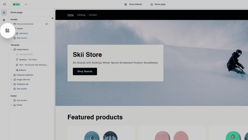 Navigating to the App Embeds section in the Shopify Theme Editor