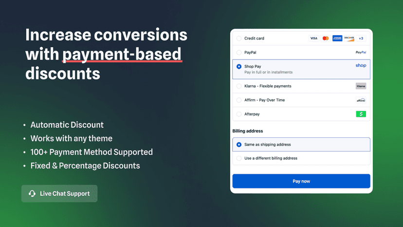 prepaid discount shopify native