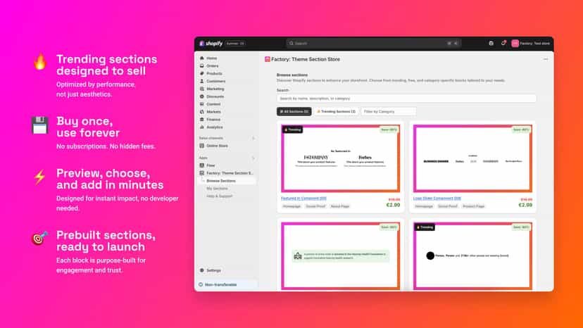 Factory Theme Section Store App Sections Screen