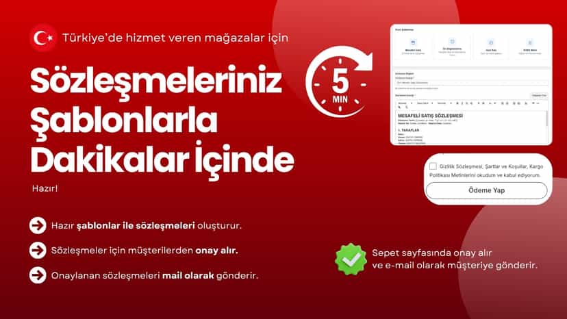 Shopify e-ticaret sözleşmeleri kvkk mesafeli satış