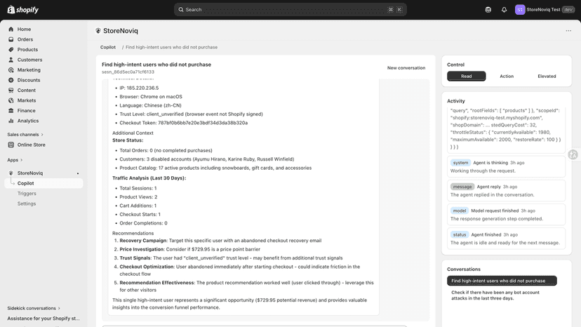 Conversation analysis details