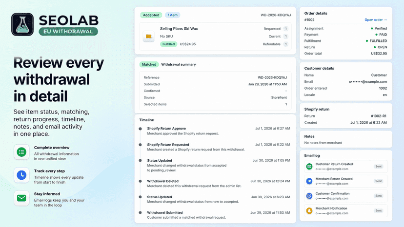 Withdrawal request details