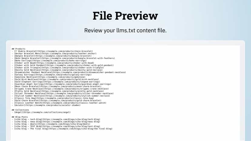 VDCStore LLMs TXT Generator