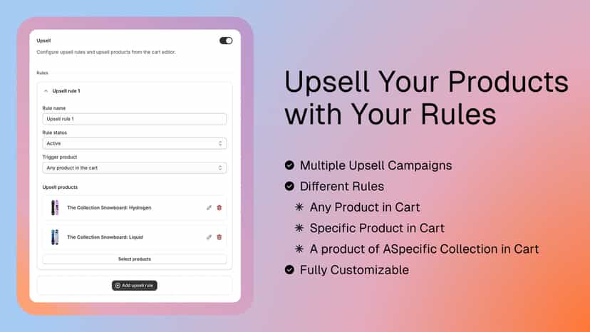 Upsell Your Products with Your Rules