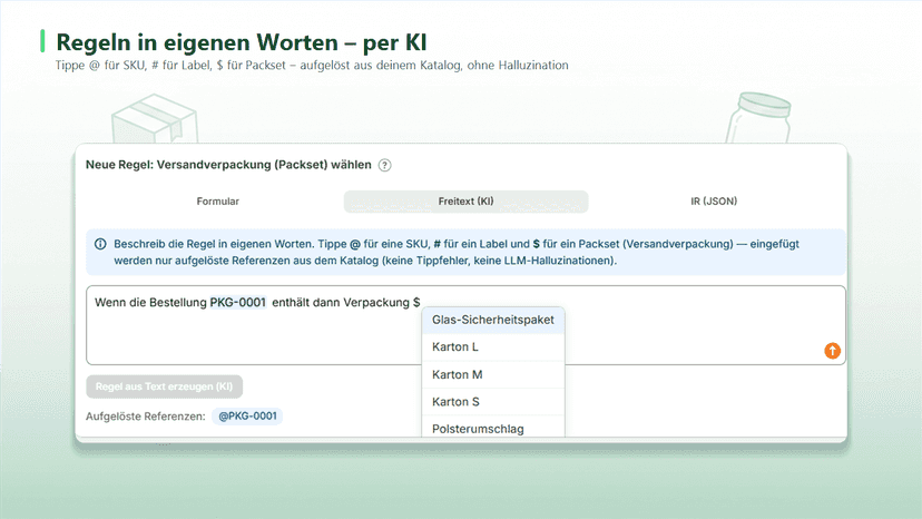 Regel per KI aus natürlicher Sprache erstellen