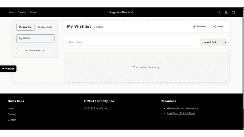 custom wishlist page to manage