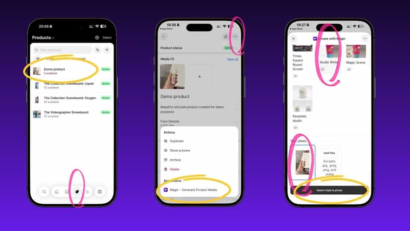 AI generating product image on mobile
