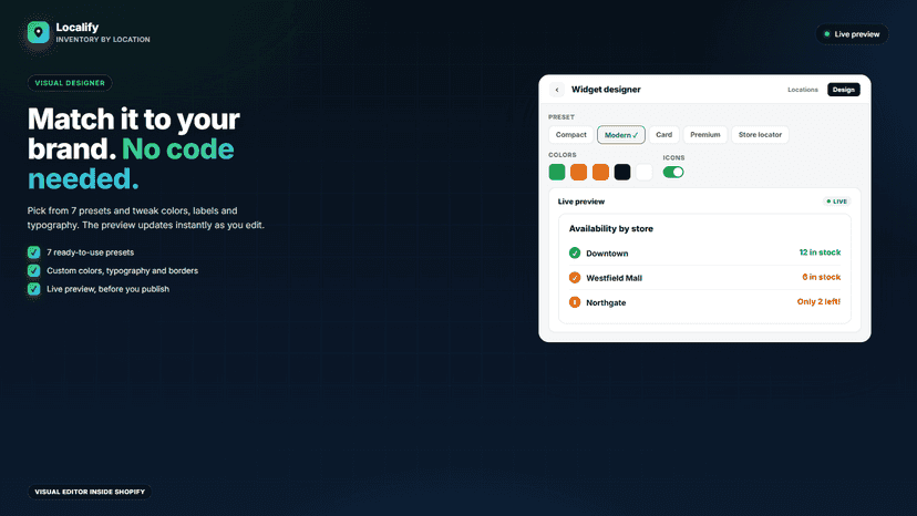 Localify visual designer with live preview