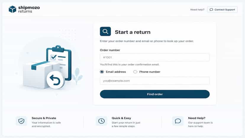 order lookup page in storefront for customers.