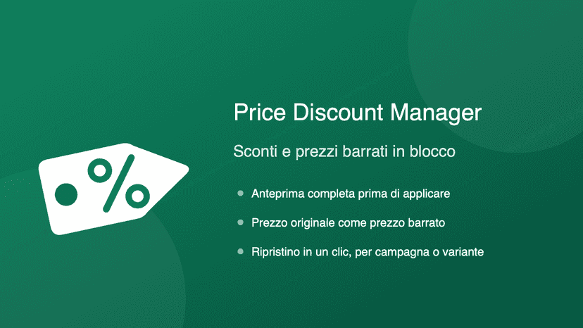 Price Discount Manager: sconti e prezzi barrati in blocco