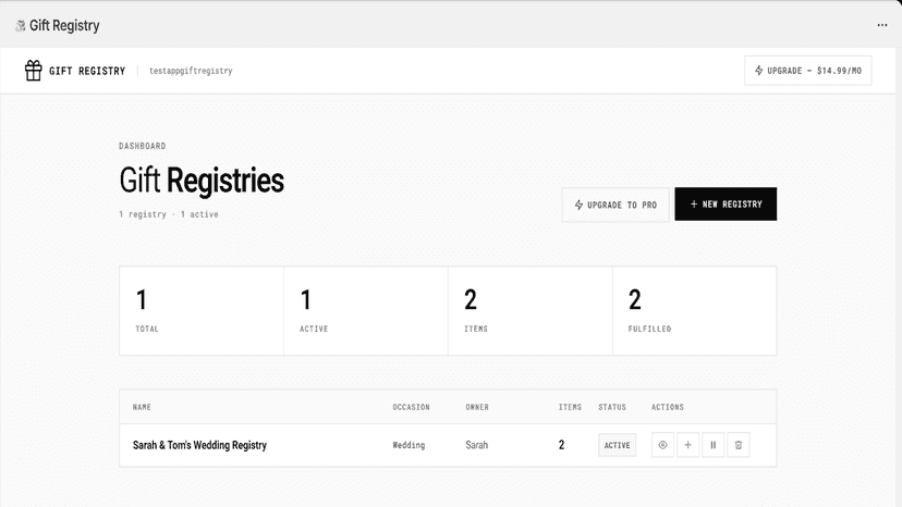 Registry app