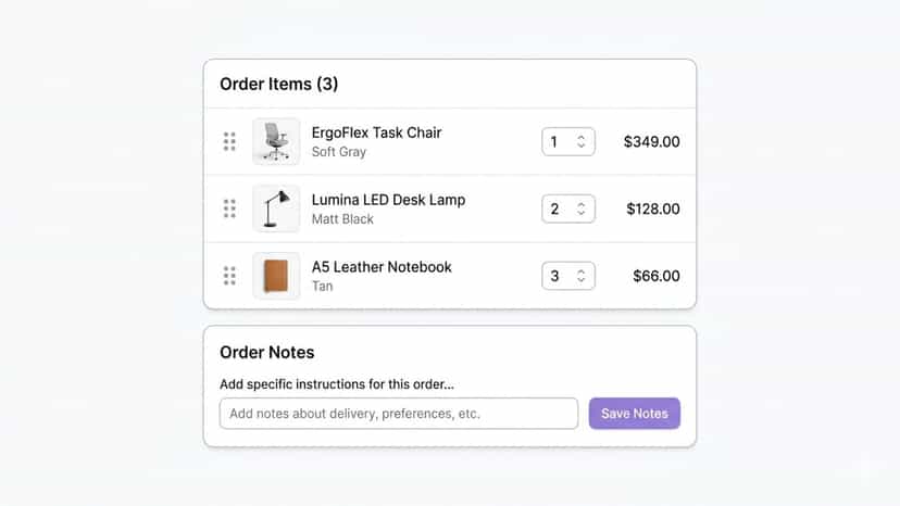 draft order page