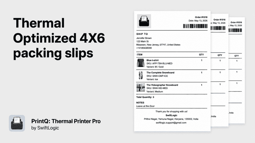 Thermal optimized 4x6 packing slips