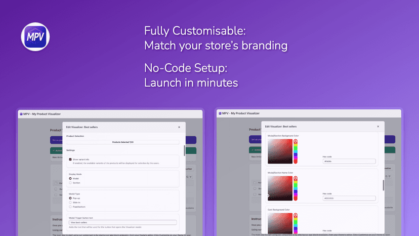 Fully customisable, no code setup