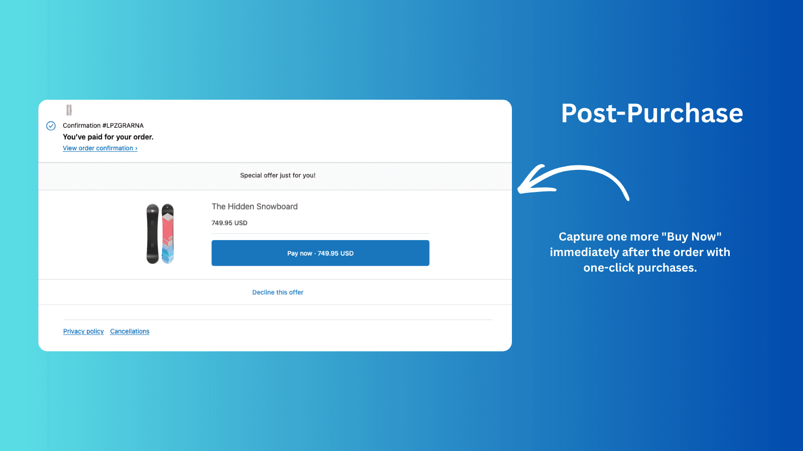 Post-Purchase Page with SmartSellio Upsell Widget