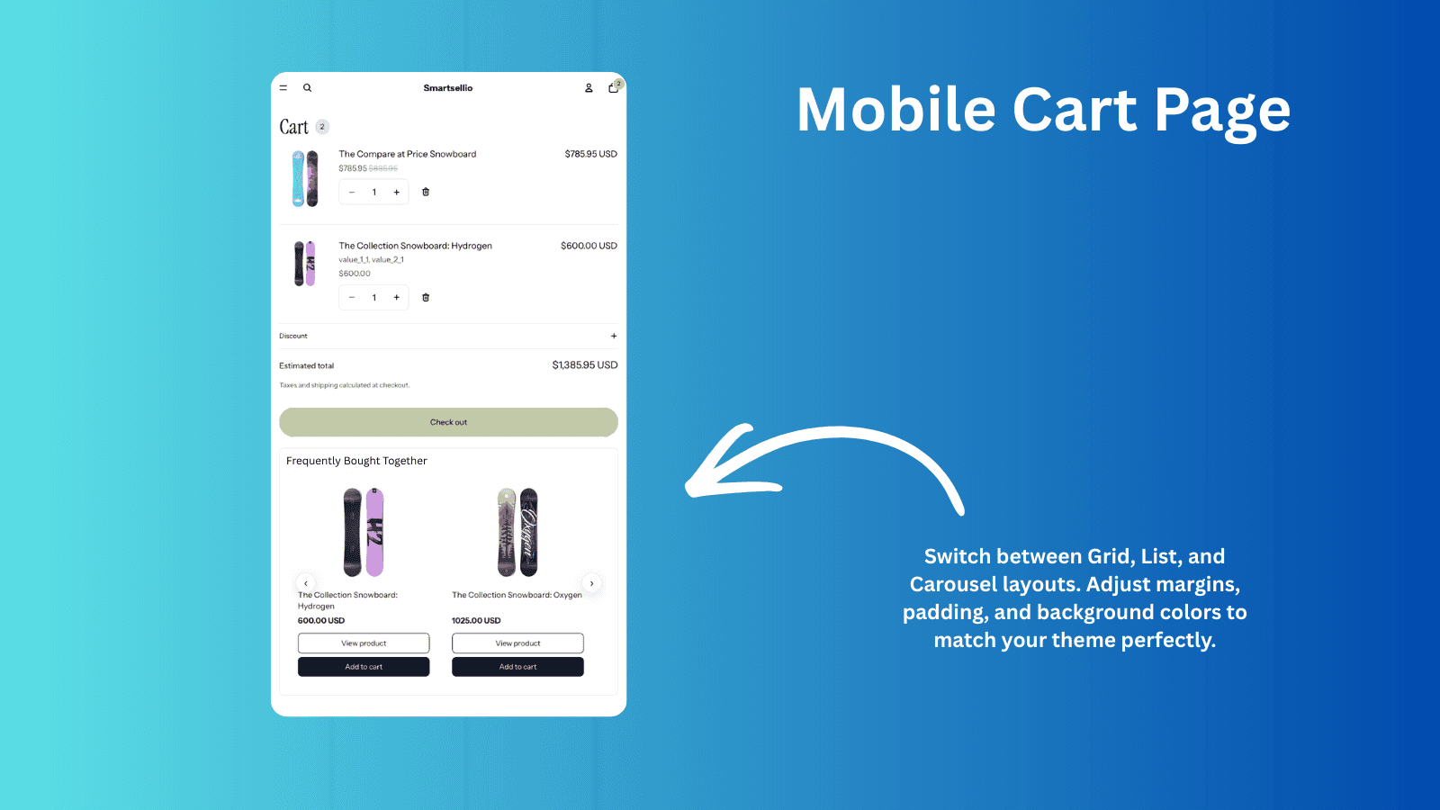 SmartSellio Cart Page Mobile