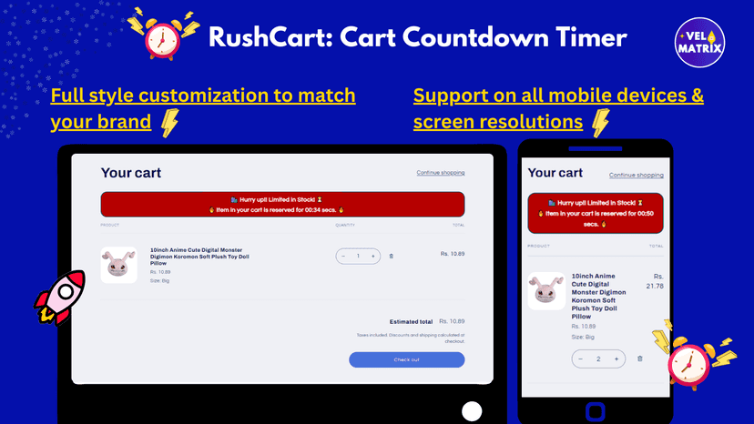 Product page urgency badge – Timer above add-to-cart button